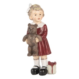 [6PR5728] Christmas Decoration Child Red Brown 6x4x13 cm
