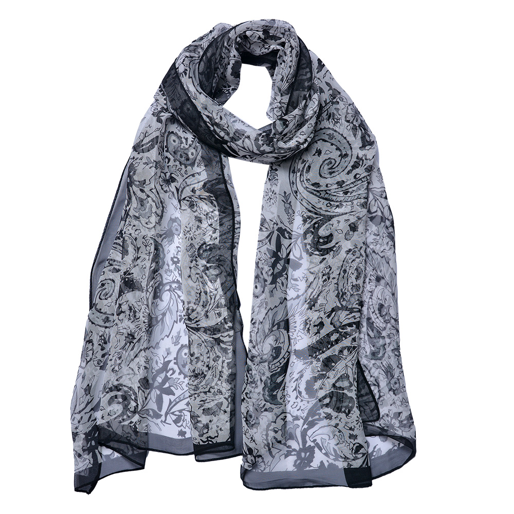Foulard Donna Stampato Grigio 50x160 cm