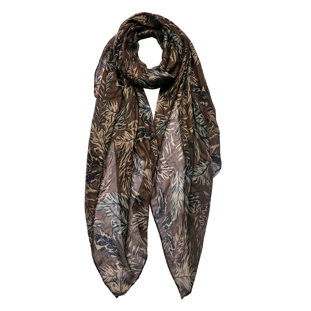 Foulard Donna Stampato Beige 90x180 cm