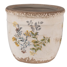 [6CE1607S] Flower Pot Inside Beige Yellow Ø 13x11 cm
