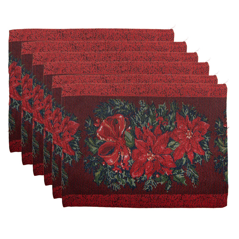 Set de table sets (6) Rouge Vert 33x45 cm