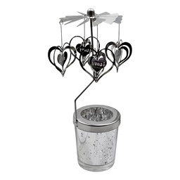 [66806] Tea light carousel Gold colored Ø 8x17 cm