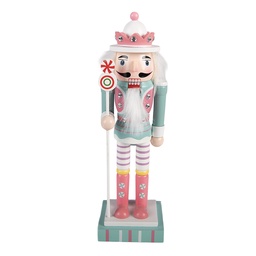 [6H2471] Decoration nutcracker Blue White 10x9x38 cm