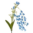 Deko Ast mit Blumen Blau Grün 15x6x80 cm