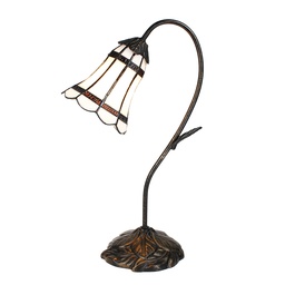 [5LL-6250] Lampe de table Tiffany Blanc Marron 30x17x48 cm E14/max 1x25W
