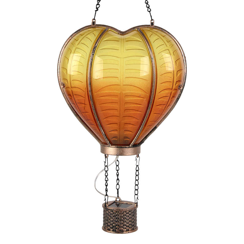 Decoratie luchtballon op zonne-energie 15x9x17/45 cm