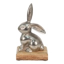 Statua Decorativa Coniglio Argento 11x10x20 cm