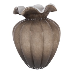 [6GL5496] Vase Glass Brown White Ø 20x28 cm