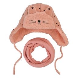 [MLLLSH0001P] Winter Set Sciarpa Beanie Hat Kids Rosa