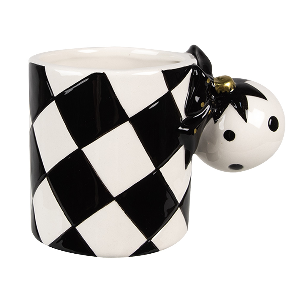 Becher Schwarz Weiß 13x8x9 cm / 350 ml