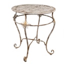 Table bistro Blanc Marron Ø 69x76 cm