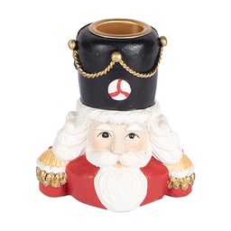 [6PR5540] Candlestick Nutcracker Red White 8x6x9 cm