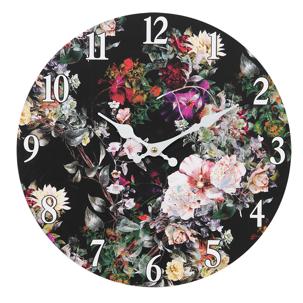Wanduhr Schwarz Ø 34x4 cm / 1xAA