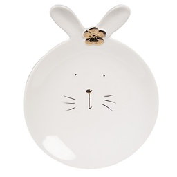 [6CE1676] Crockery Breakfast Plates White 19x15x5 cm