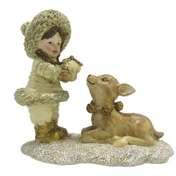 [6PR4821] Deko Kind Goldfarbig 12x6x12 cm