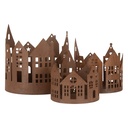 Decoratie huisjes (3) Ø 15x15 / Ø 11x12 / Ø 10x10 cm