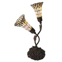 Tiffany Tischlampe Beige 34x25x58 cm E14/max 2x25W