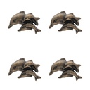 Doorknob Set of 4 Dolphin Brown 6x4x4 cm / S3 cm