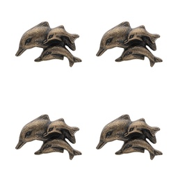 [64897] Poignées de porte (set de 4) Dauphin Marron 6x4x4 cm / S3 cm