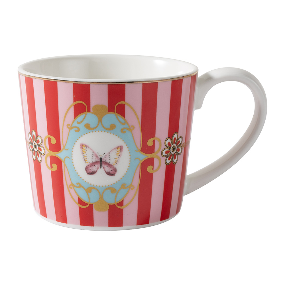 Becher Weiß Rot 350 ml