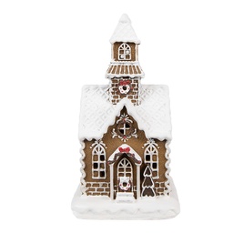 [6PR4974GG] Decorazione casa con LED Marrone, Bianco 13x11x25 cm