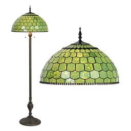 [5LL-6042] Lampada da Terra Tiffany Verde Ø 51x165 cm E27/max 3x60W