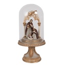 Glass Cloche with Base Gold colored Ø 14x29 cm
