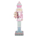 Christmas Decoration Nutcracker Pink Blue 35x30x125 cm LED / 3xAA