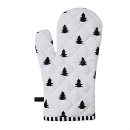[BWX44] Oven Mitt White, Black 18x30 cm