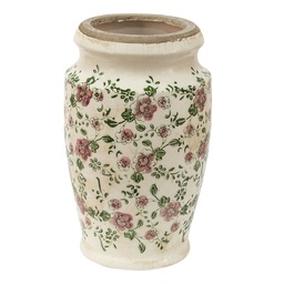 [6CE1443S] Decorative Vase Pink, Beige Ø 15x26 cm