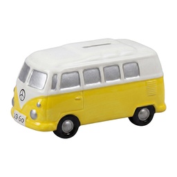 [6CE2463] Salvadanaio Autobus Blu Bianco 13x6x7 cm