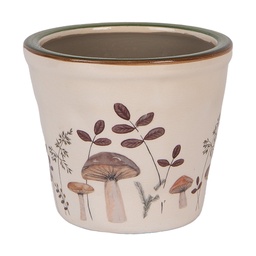 [6CELFJ0001S] Flower Pot Inside Beige Brown Ø 12x11 cm
