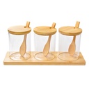 Storage Jar with Lid Transparent (3) Ø 8x10 cm / 29x9x12 cm