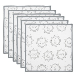[LGC43] Cotton Napkins (set of 6) White Grey 40x40 cm