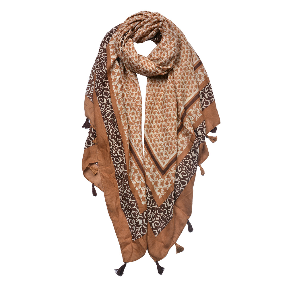 Schal Damen Muster Braun 90x180 cm