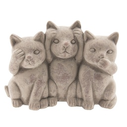 [6TE0193] Decoration Cat Grey 22x10x16 cm