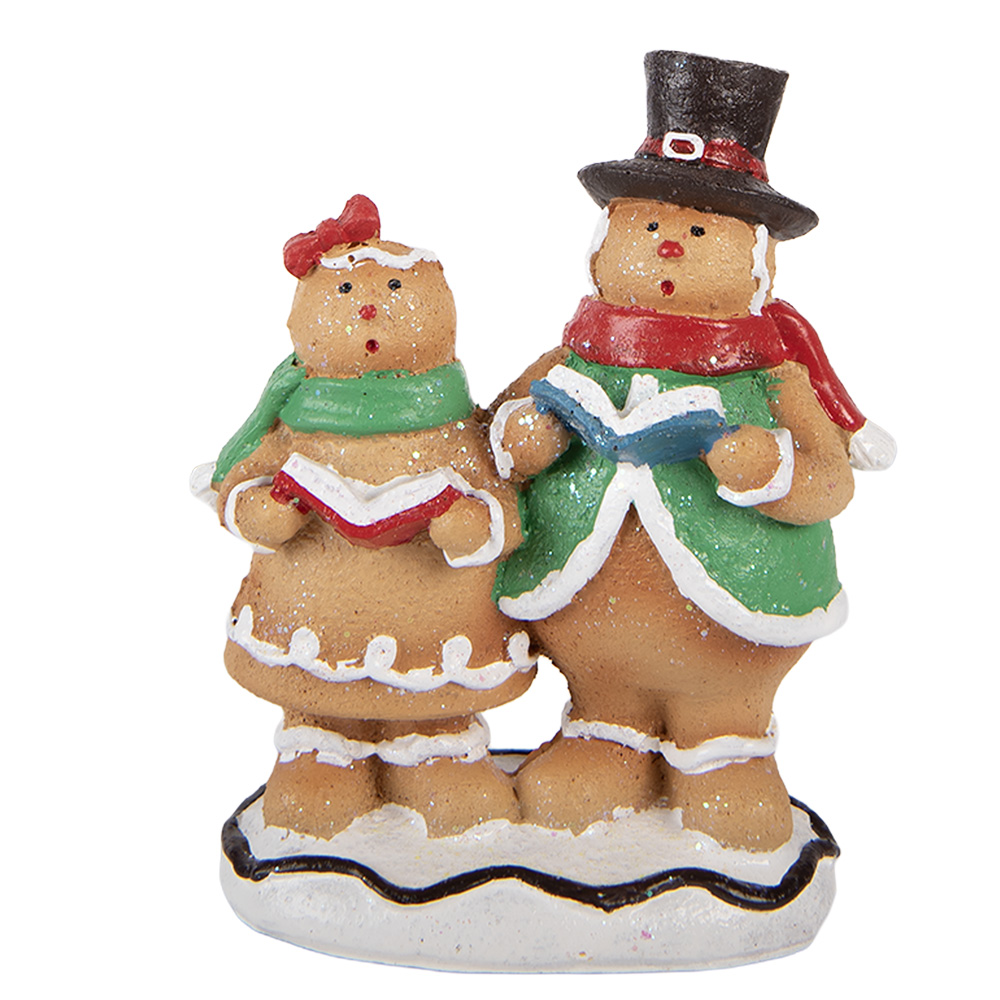 Decoration gingerbread men Brown White 10x6x13 cm