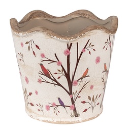 [6CE1644] Flower Pot Inside Beige Brown Ø 16x15 cm