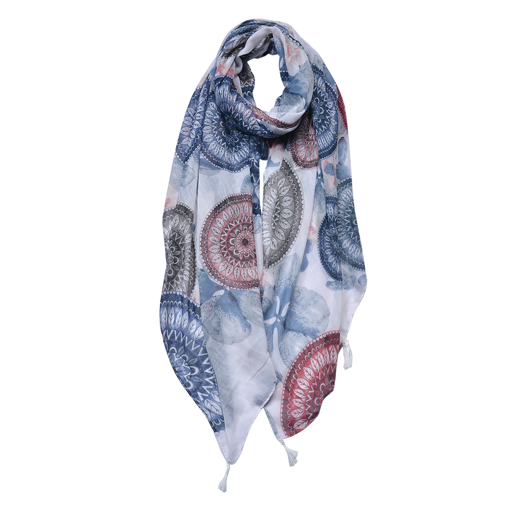 Scarf Women Print Blue 90x180 cm