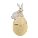 Scodelle Decorativo con coperchio Giallo Bianco 11x10x20 cm