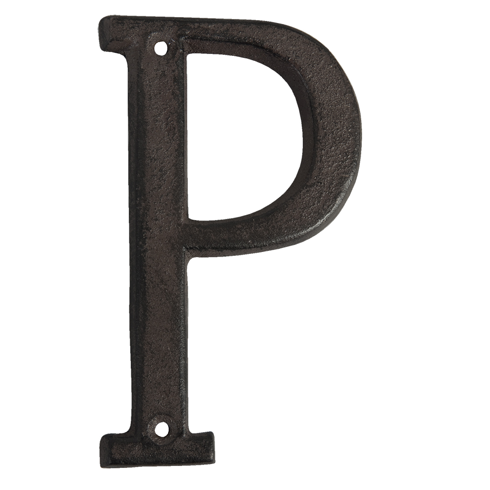 Lettera P Marrone 8x1x13 cm
