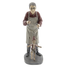 [6PR2417] Statua Decorativa Pinocchio Grigio 16x14x36 cm
