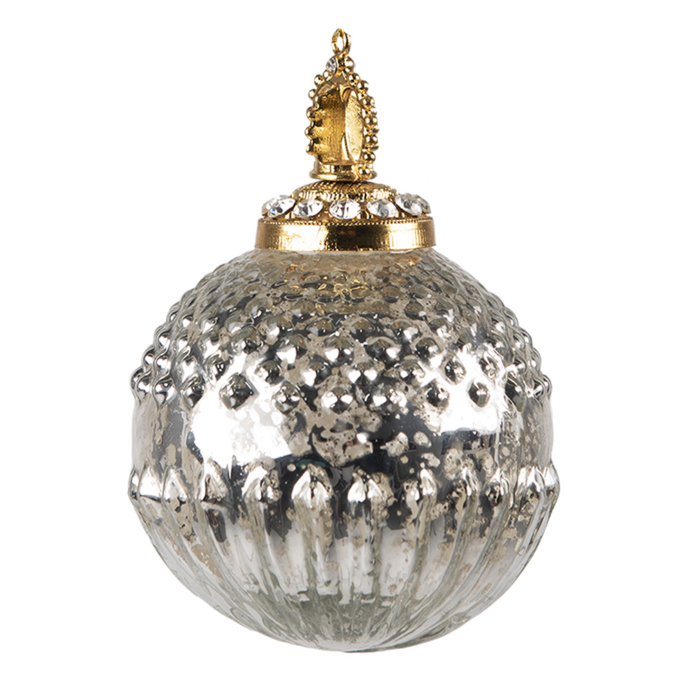 Christmas Bauble Silver Ø 7x10 cm