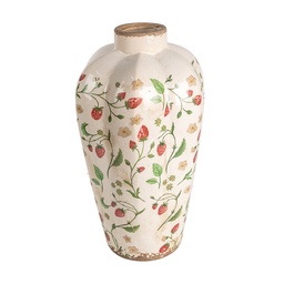[6CE1939M] Vase Beige Red Ø 21x34 cm
