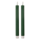 Bougie avec LED set 2 Vert Ø 2x25 cm / 2xAAA
