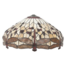 [5LL-1102] Paralume Tiffany Marrone, Beige Ø 49x28 cm