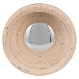 [62S201W] Specchio da Parete Beige Ø 19x7 cm