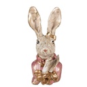 Decoration Statue Rabbit Beige Pink 11x12x24 cm