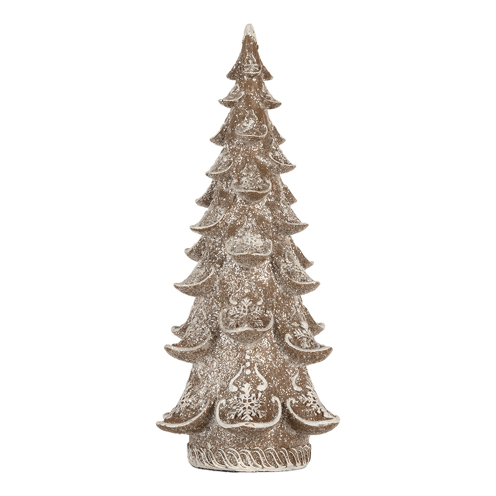 Christmas Decoration Christmas Tree Brown White 14x14x30 cm