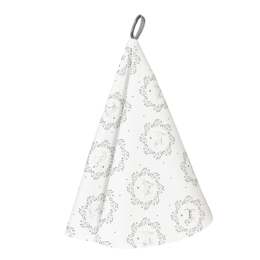 Torchon Blanc Gris Ø 80 cm